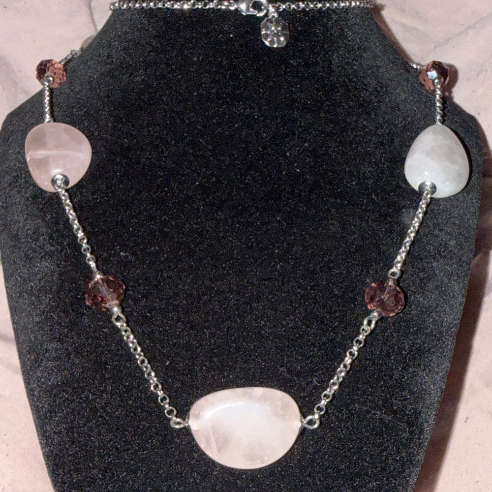 Monet‎ Rose Quartz and Pale Pink Bead 22”Necklace